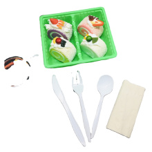 Wholesale Disposable Plastic cutlery  with napkin for food